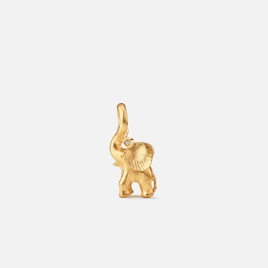 Elephant Pendant with Diamond in 18 Karat Yellow Gold | Ole Lynggaard