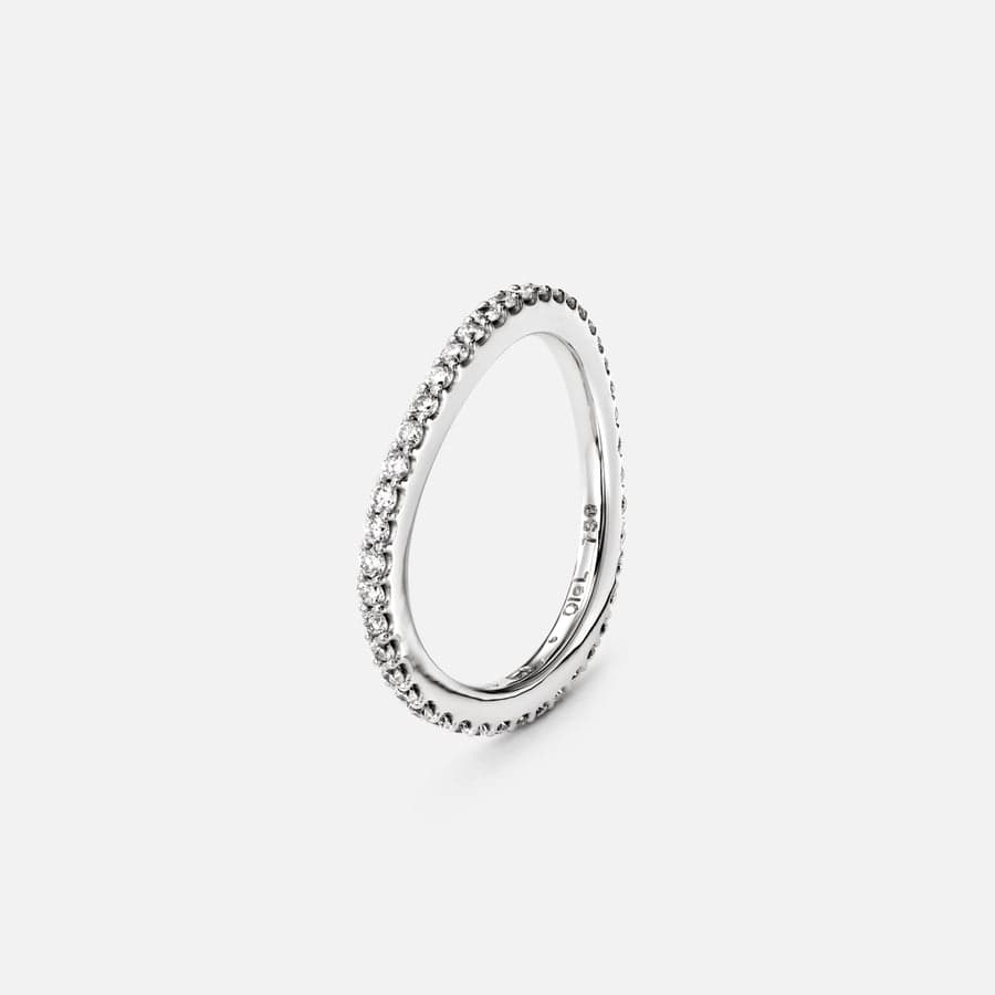 Love Bands Ring Curved in White Gold with  |  Ole Lynggaard 