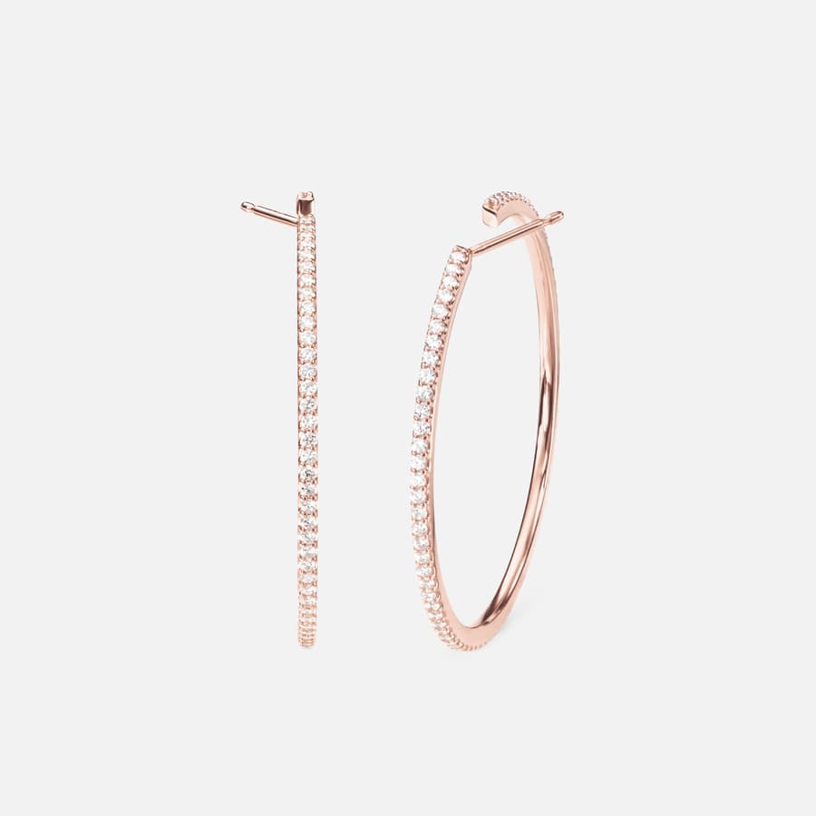 Love Bands Creol Earrings Giga in Rose Gold with Diamonds | Ole Lynggaard