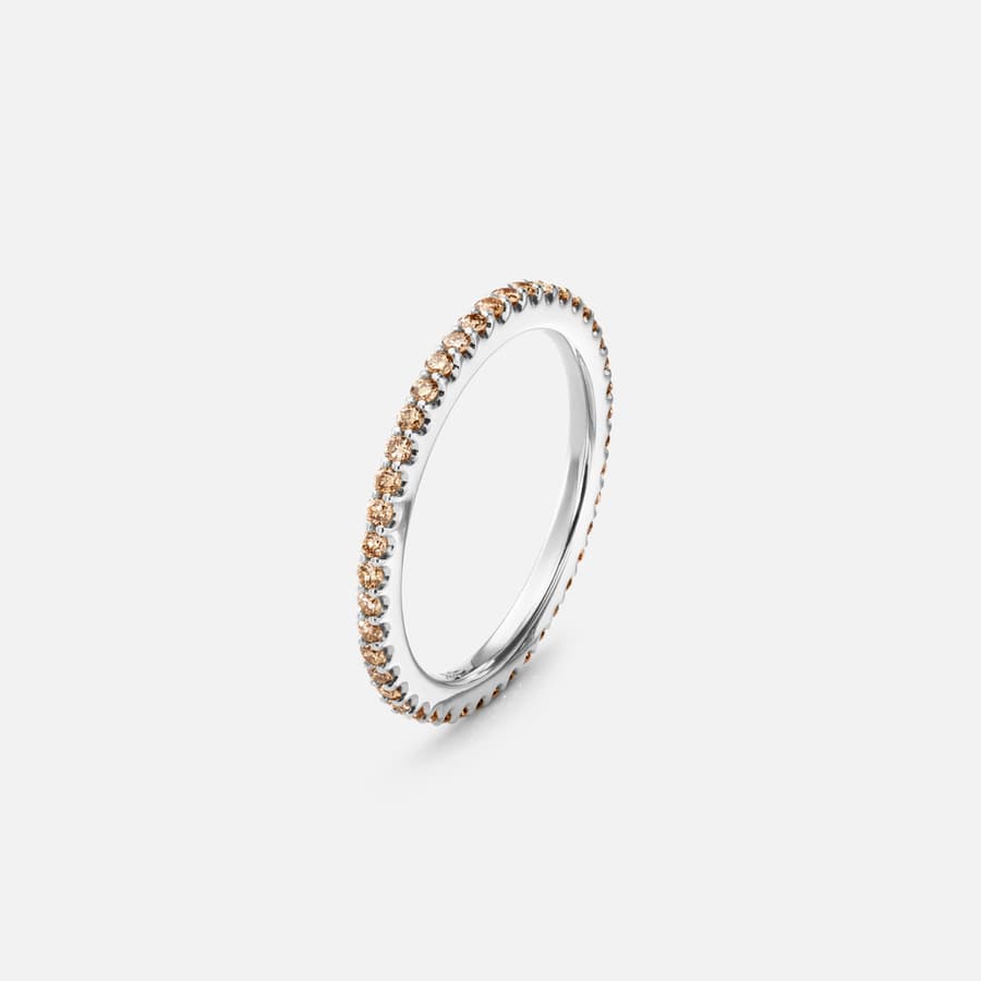 Love Bands Ring in White Gold with Brown Diamonds  |  Ole Lynggaard 
