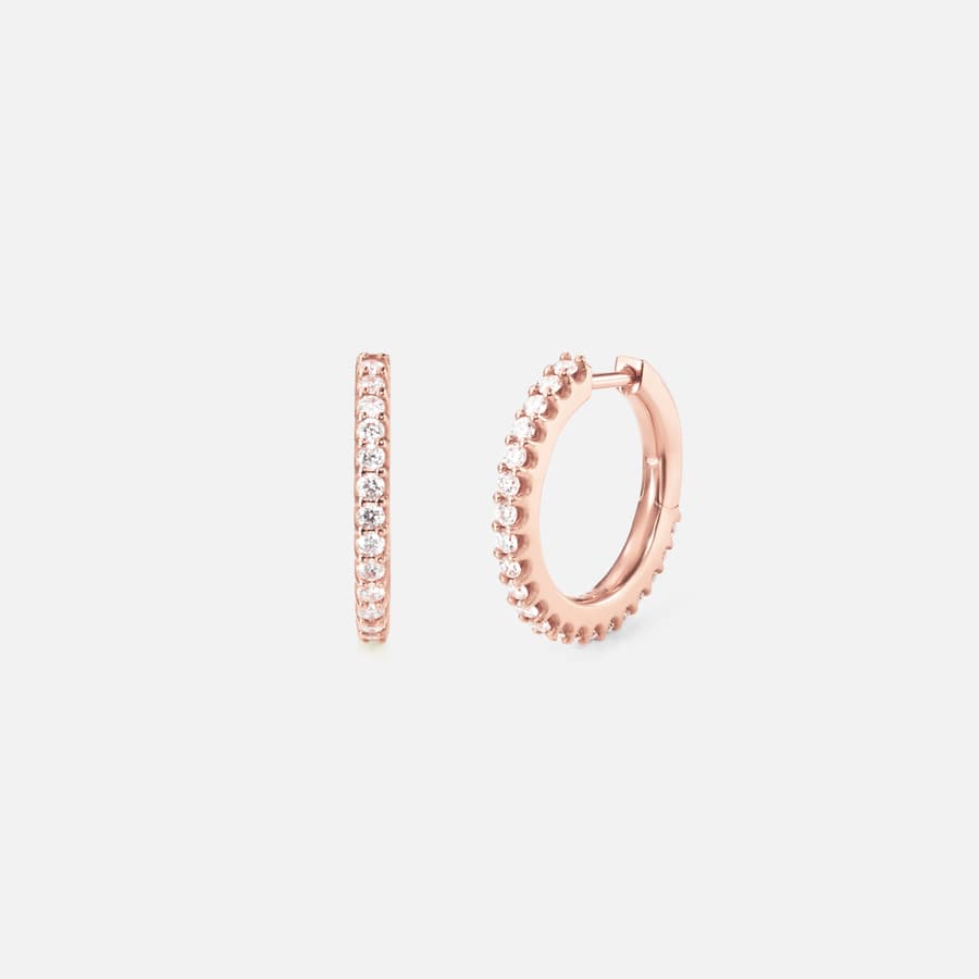 Love Bands Creol Earrings Small in Rose Gold with Diamonds  |  Ole Lynggaard 