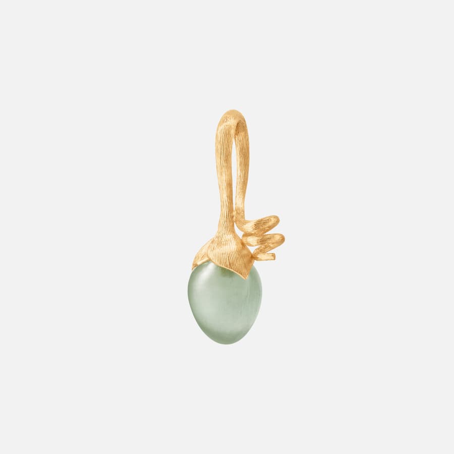 Lotus Sprout Pendant in 18 Karat Yellow Gold and Aquamarine  |  Ole Lynggaard 
