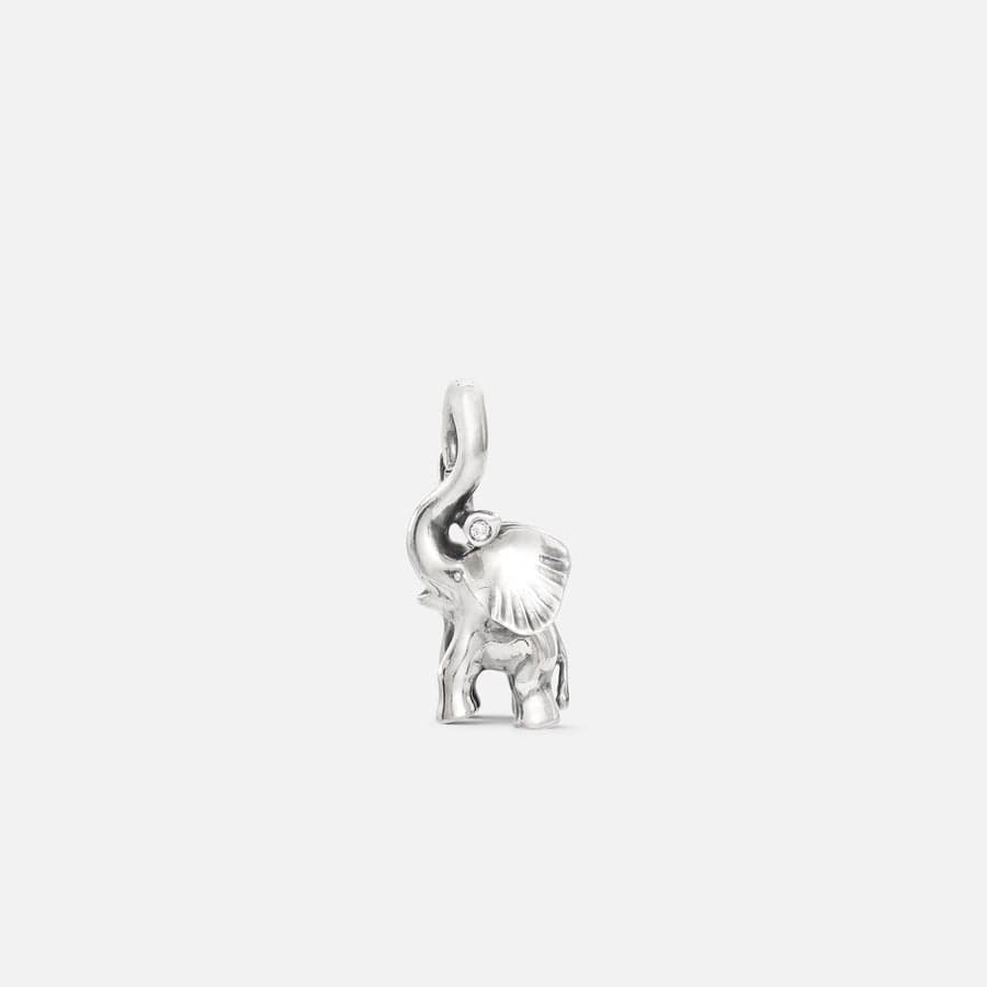 Elephant Pendant with Diamond in Sterling Silver | Ole Lynggaard