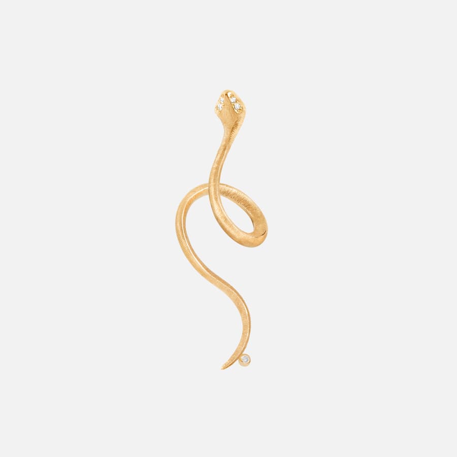 Snakes Earring in Yellow Gold with Diamonds  |  Ole Lynggaard 