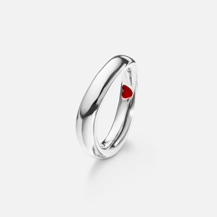 Men's Love Ring No 7 in 18 Karat Polished White Gold | Ole Lynggaard 