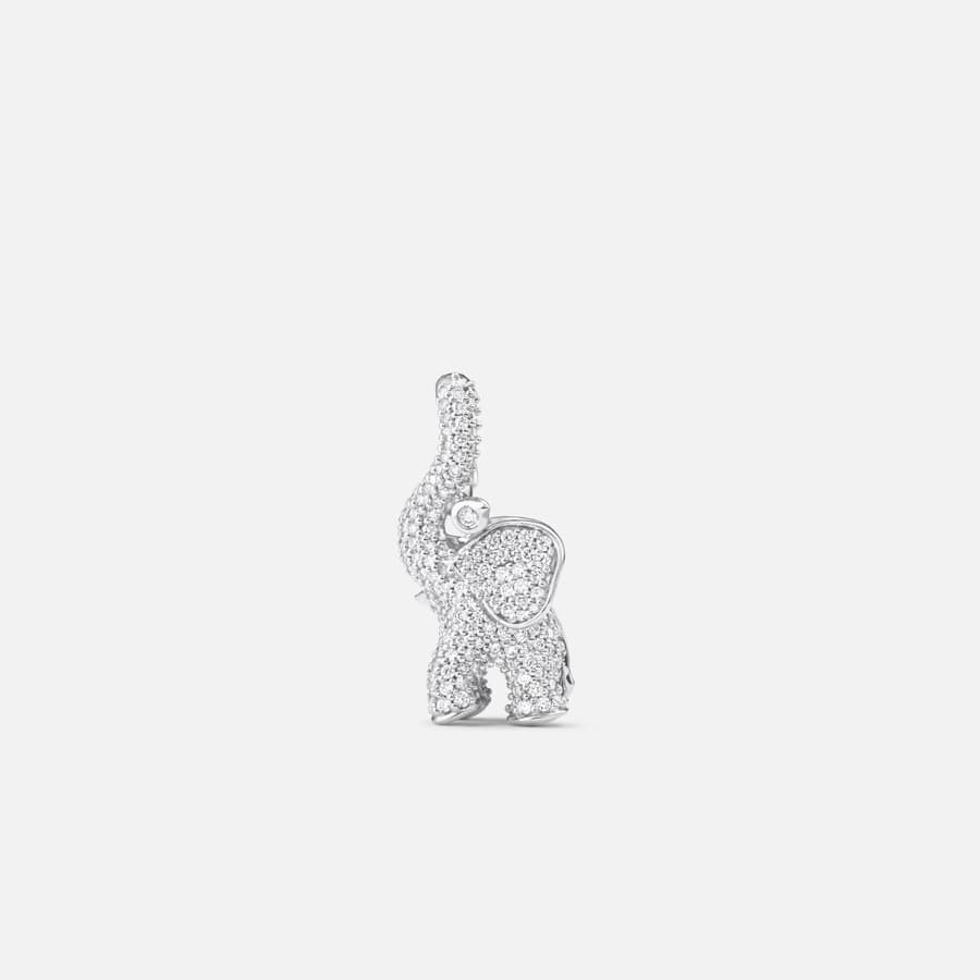 Elephant Pendant in 18 Karat White Gold with 260 Pavé-set Diamonds | Ole Lynggaard