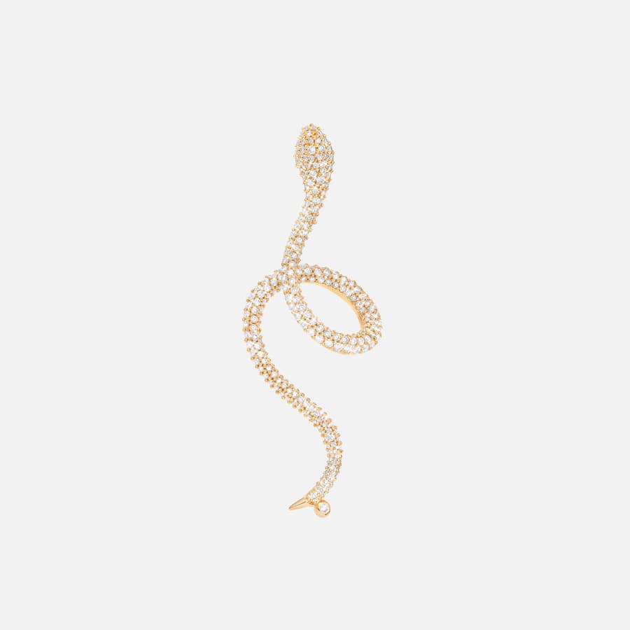 Snakes Earring in Yellow Gold with Pavé-set Diamonds  |  Ole Lynggaard 