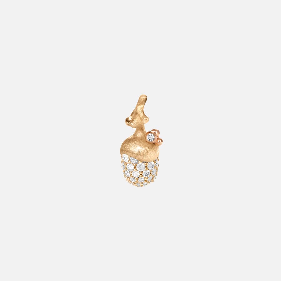 Acorn Pendant Small in Yellow and Rose Gold with Diamond Pavé | Ole Lynggaard