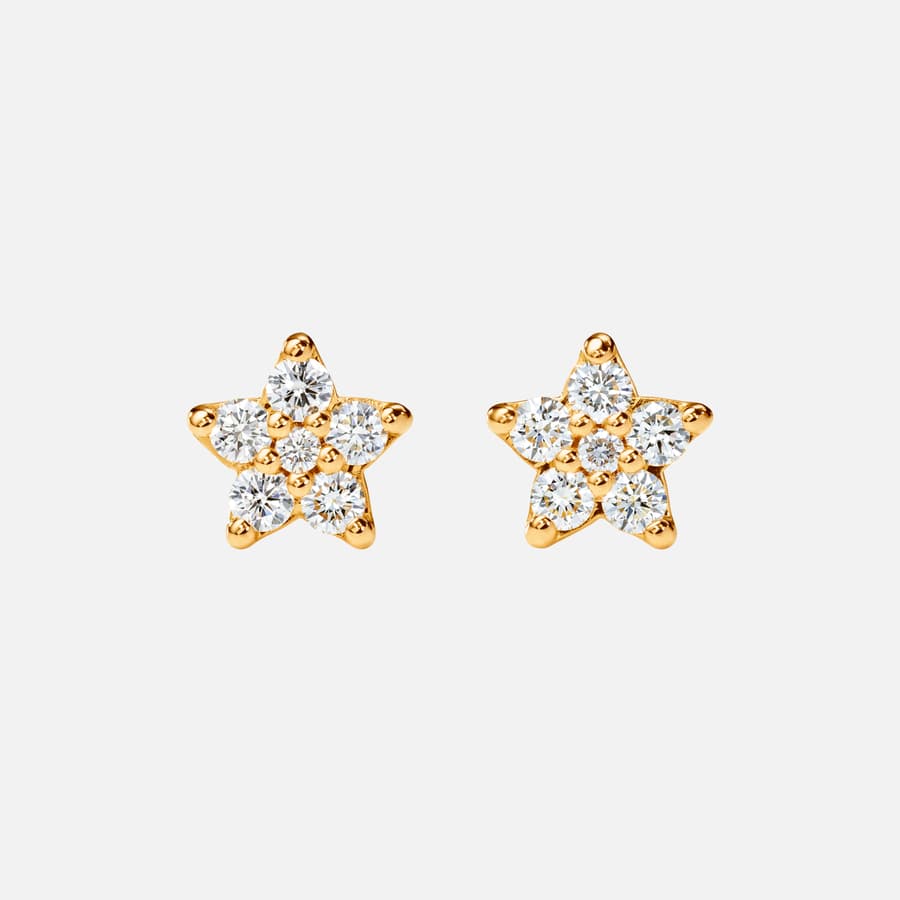 Shooting Stars Stud Earrings Large in Gold with Diamonds | Ole Lynggaard 