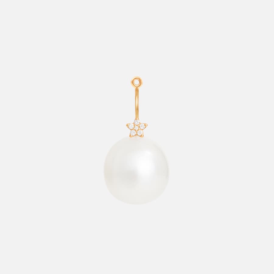 Shooting Stars Earring Pendant in Gold with Diamonds & Pearls   |  Ole Lynggaard 