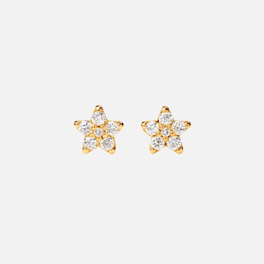 Shooting Stars Stud Earrings Mini in Gold with Diamonds   |  Ole Lynggaard 