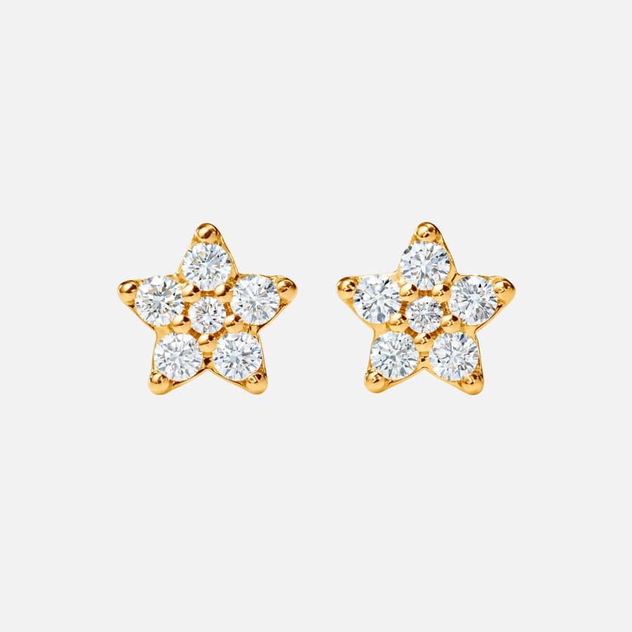 Shooting Stars Stud Earrings Giga in Gold with Diamonds | Ole Lynggaard