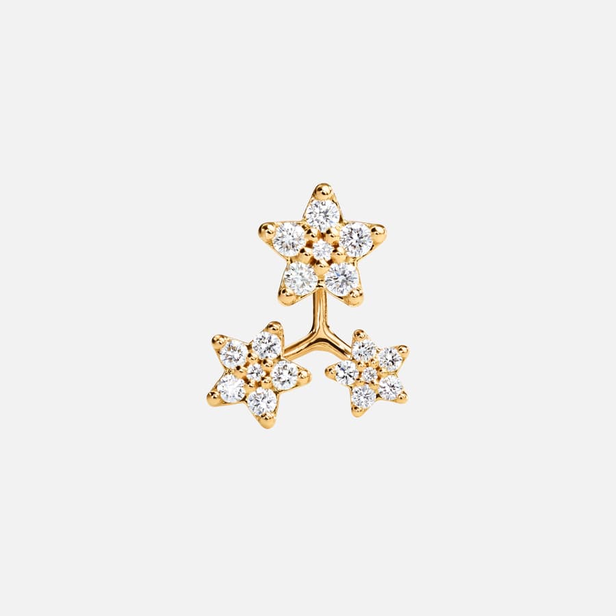 Shooting Stars Stud Earring in 18 karat Gold with 18 Diamonds | Ole Lynggaard
