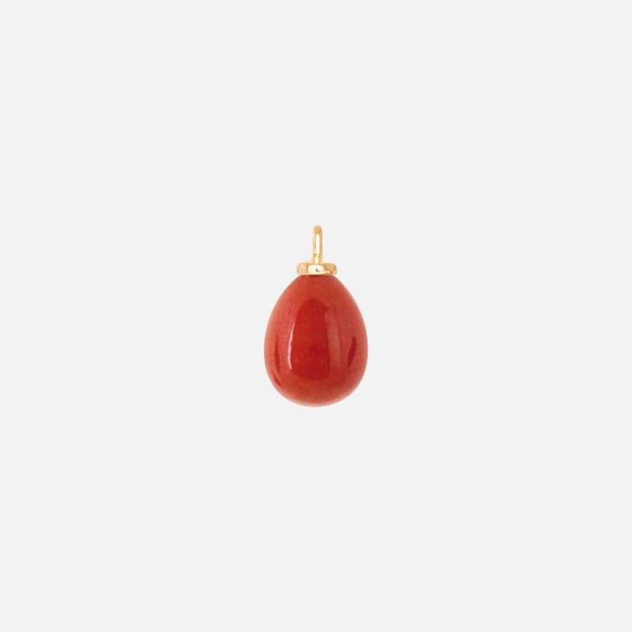 Earring Pendant in 18K Yellow Gold with Coral |  Ole Lynggaard Copenhagen 