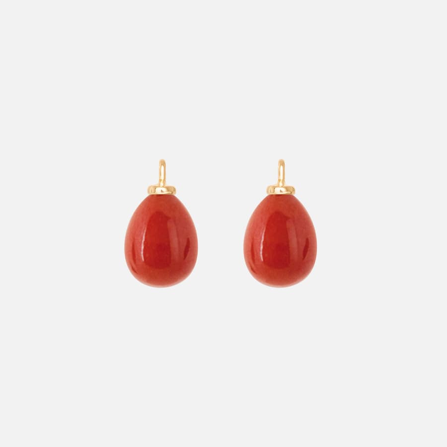 Earring Pendants in 18K Yellow Gold with Coral |  Ole Lynggaard Copenhagen 