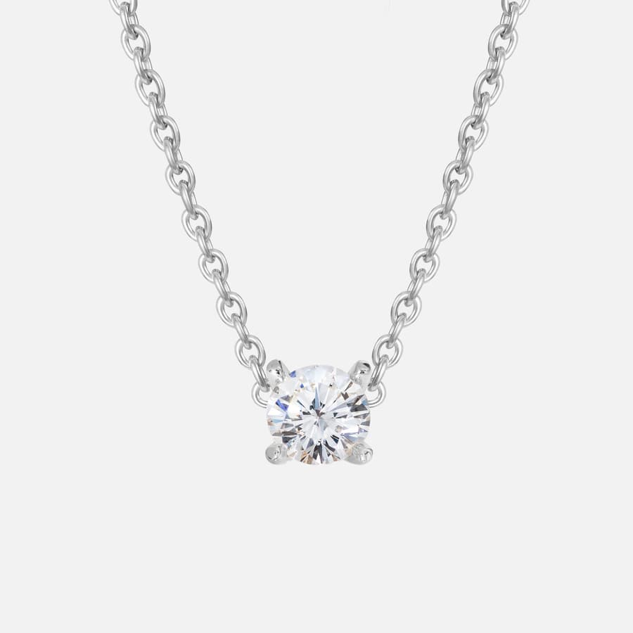 Solitaire Necklace in Platinum with Brilliant Cut Diamond  |  Ole Lynggaard 