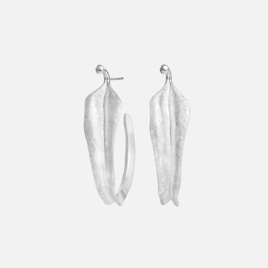 Leaves Collection Creol Earrings in Sterling Silver   |  Ole Lynggaard 