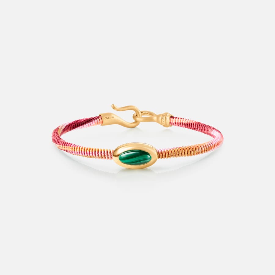 Life Berry Bracelet with 18 Karat Gold & Malachite Charm  |  Ole Lynggaard