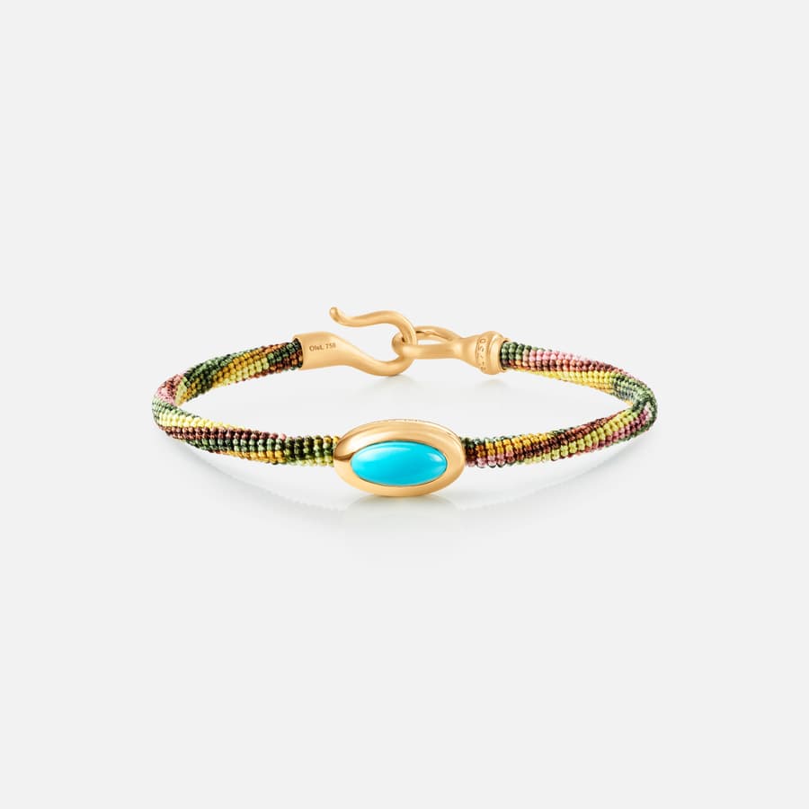 Life Plum Bracelet with 18 Karat Gold & Turquoise Charm  |  Ole Lynggaard