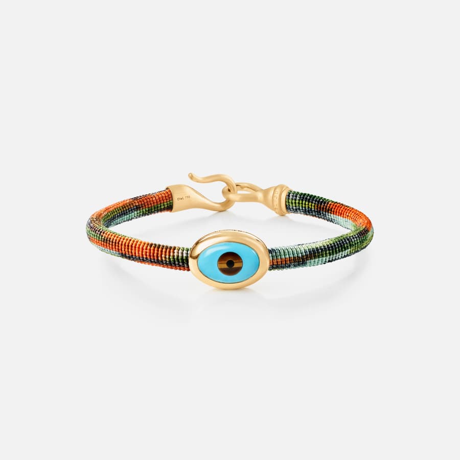 Life Tropic Bracelet with 18 Karat Gold & Evil Eye Charm  |  Ole Lynggaard