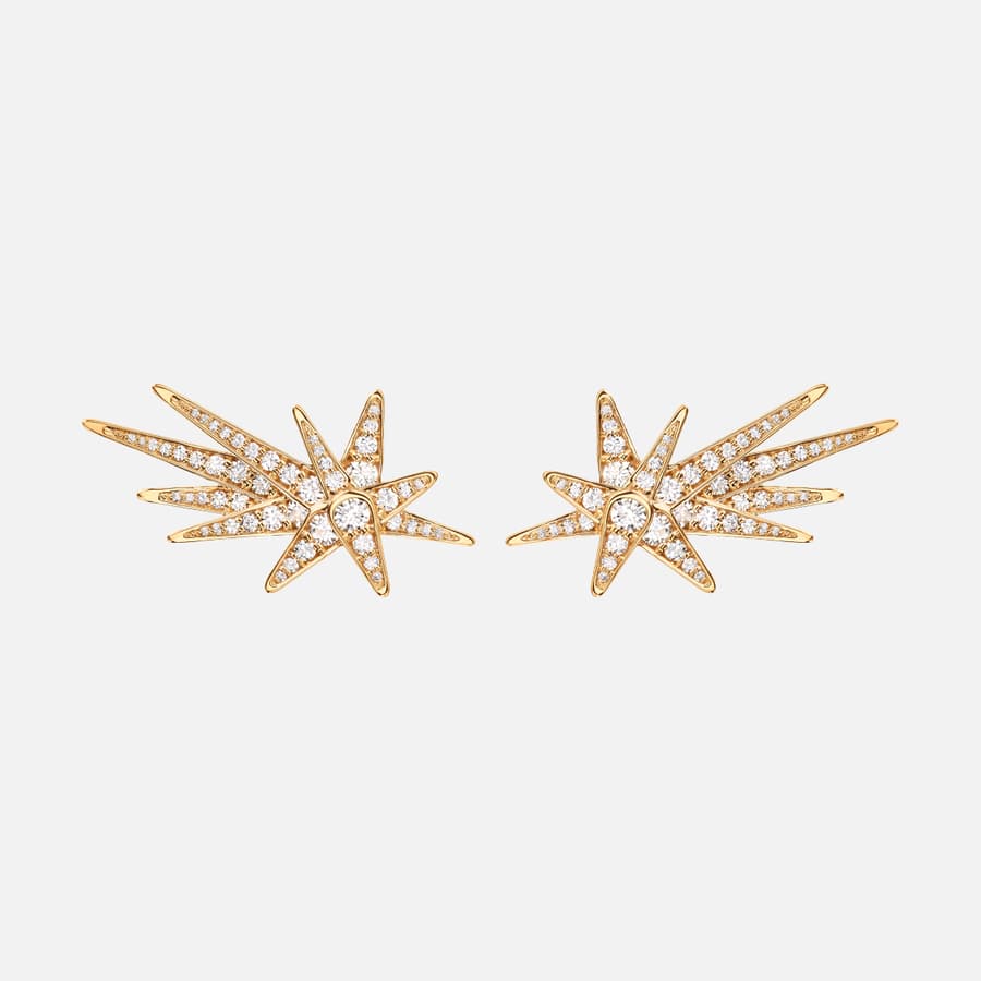Funky Shooting Stars earrings in 18 karat gold and diamonds | Ole Lynggaard 