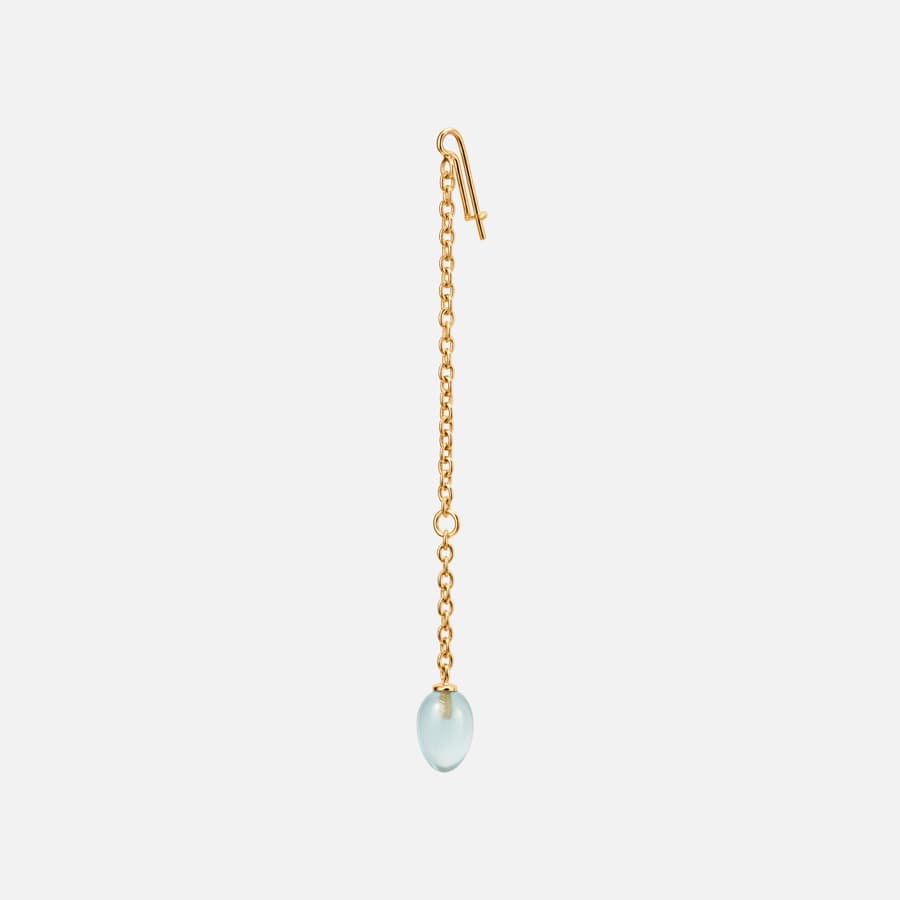 Young Fish earring pendant in 18 karat yellow gold and aquamarine | Ole Lynggaard