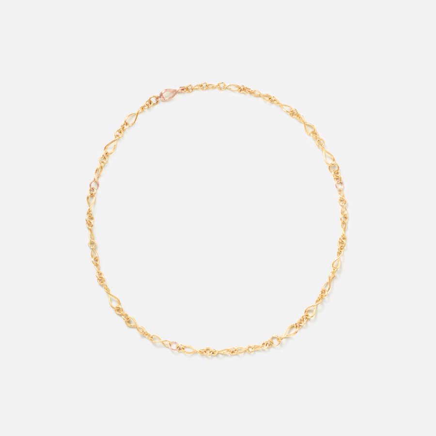 Love collier mini in yellow gold and rose gold | Ole Lynggaard