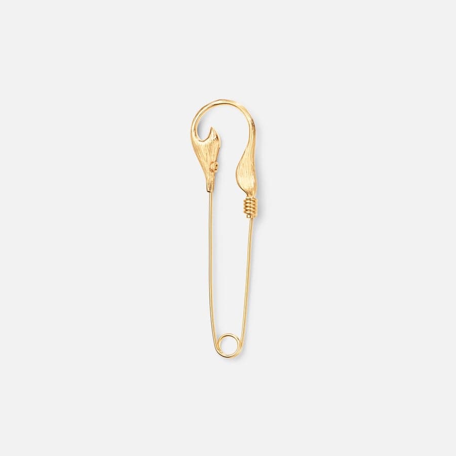 Fish Hook brooch large in yellow gold | Ole Lynggaard