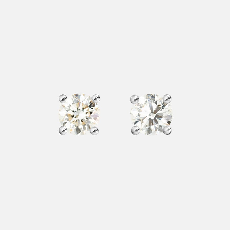 Solitaire Stud Earrings in White Gold with Brilliant Cut Diamonds | Ole Lynggaard 