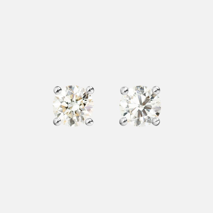 Solitaire Stud Earrings in White Gold with Brilliant Cut Diamonds | Ole Lynggaard 