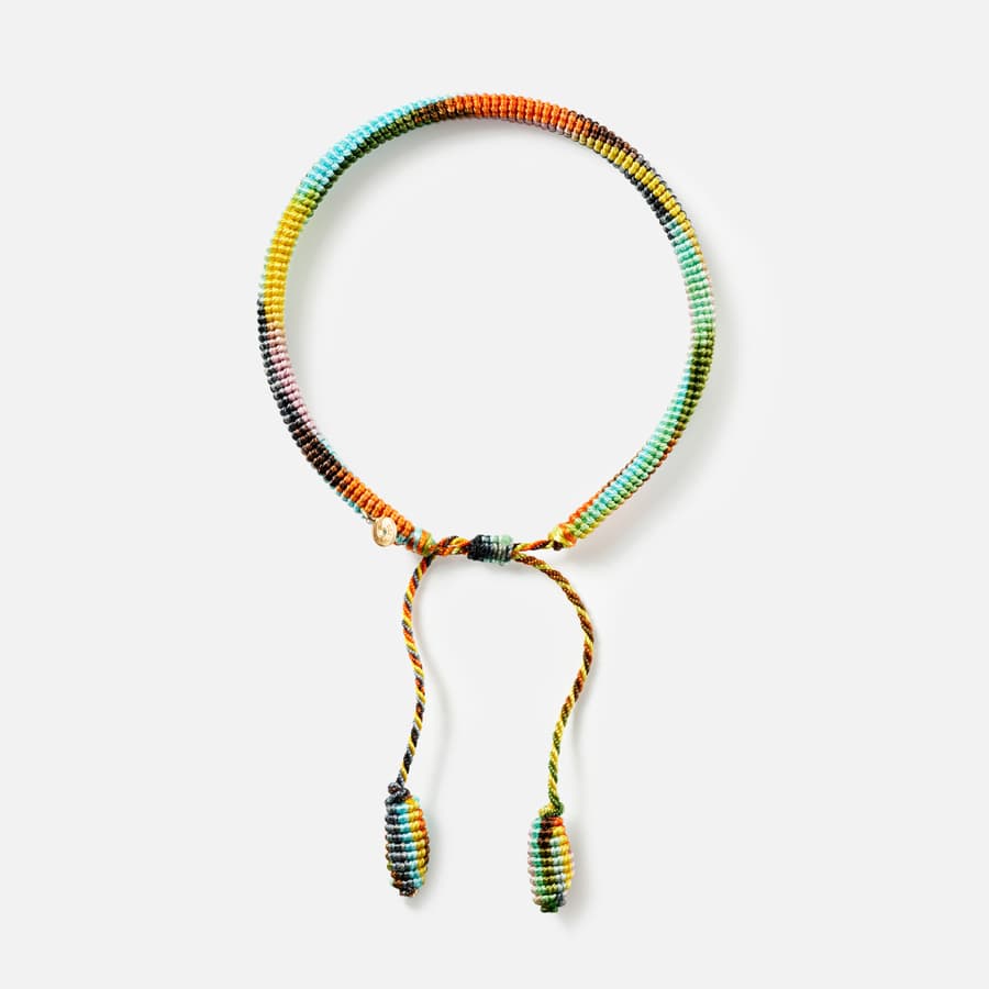 Life bracelet Seaside with tassels and a yellow gold tag | Ole Lynggaard